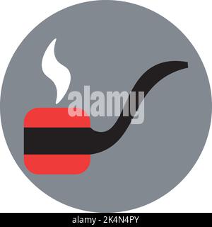 Fumando pipe, illustrazione, vettore su sfondo bianco. Illustrazione Vettoriale