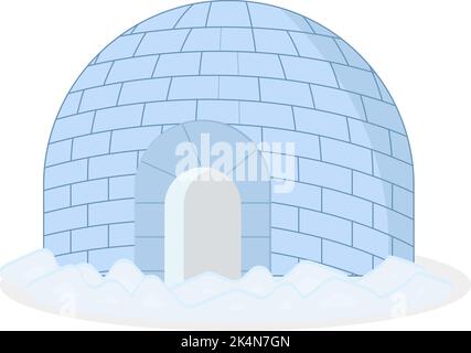 Igloo casa, illustrazione, vettore su sfondo bianco. Illustrazione Vettoriale