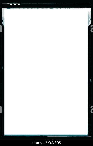 Cornice pellicola bordo nero grunge bianco interno vintage effetto verital uso orizzontale Foto Stock
