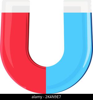 Magnete rosso e blu, illustrazione, vettore su sfondo bianco. Illustrazione Vettoriale