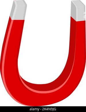 Magnete rosso, illustrazione, vettore su sfondo bianco. Illustrazione Vettoriale