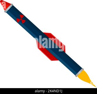 Missile pericoloso, illustrazione, vettore su sfondo bianco. Illustrazione Vettoriale
