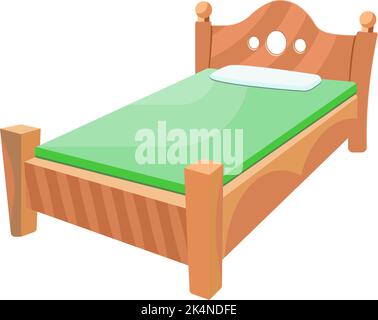 Letto per bambini, illustrazione, vettore su sfondo bianco. Illustrazione Vettoriale