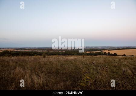 Vista da Wittenham Clumps, Oxfordshire Foto Stock