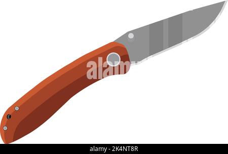 Coltello da tasca affilato, illustrazione, vettore su sfondo bianco. Illustrazione Vettoriale