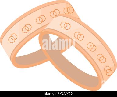 Anelli di nozze d'argento, illustrazione, vettore su uno sfondo bianco. Illustrazione Vettoriale