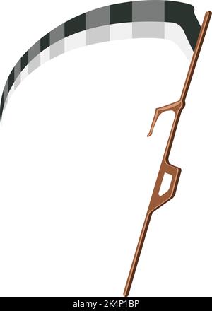 Lungo scythe, illustrazione, vettore su sfondo bianco. Illustrazione Vettoriale