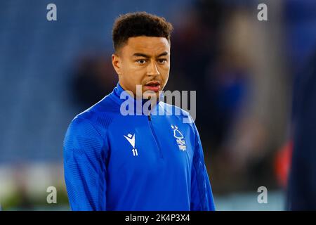 3rd ottobre 2022; King Power Stadium, Leicester, Leicestershire, Inghilterra; Premier League Football, Leicester City contro Nottingham Forest; Jesse Lingard di Nottingham Forest durante il riscaldamento pre-partita Foto Stock