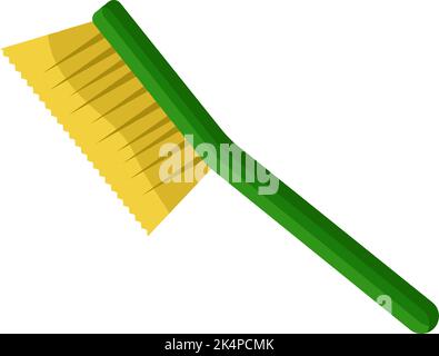 Spazzola di pulizia verde, illustrazione, vettore su sfondo bianco. Illustrazione Vettoriale