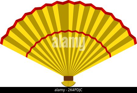 handfan giallo, illustrazione, vettore su sfondo bianco. Illustrazione Vettoriale