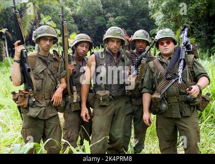 BARUCHEL,JACKSON,STILLER,JR.,NERO, TROPIC THUNDER, 2008 Foto Stock