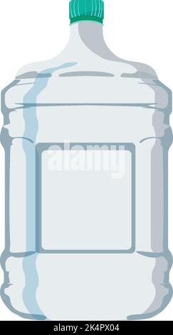 Contenitore dell'acqua trasparente, illustrazione, vettore su sfondo bianco. Illustrazione Vettoriale