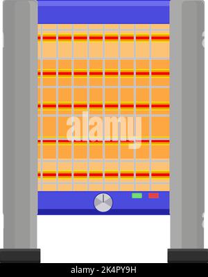 Riscaldatore elettrico blu, illustrazione, vettore su sfondo bianco. Illustrazione Vettoriale