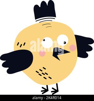 Uccello pazzo, illustrazione, vettore su sfondo bianco. Illustrazione Vettoriale