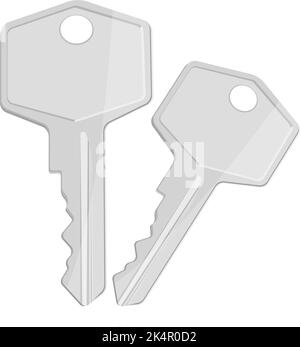 Due tasti argentati, illustrazione, vettore su sfondo bianco. Illustrazione Vettoriale