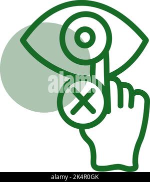 Eye picking, illustrazione, vettore su sfondo bianco. Illustrazione Vettoriale