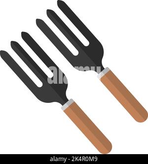 Forchetta da giardino, illustrazione, vettore su sfondo bianco. Illustrazione Vettoriale