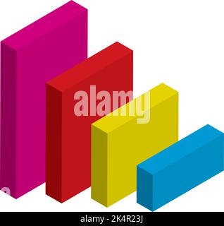 Diagramma crescente, illustrazione, vettore su sfondo bianco. Illustrazione Vettoriale