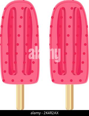 Due gelati rosa, illustrazione, vettoriali su sfondo bianco. Illustrazione Vettoriale