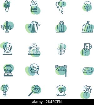 Parco divertimenti, illustrazione, vettore su sfondo bianco. Illustrazione Vettoriale