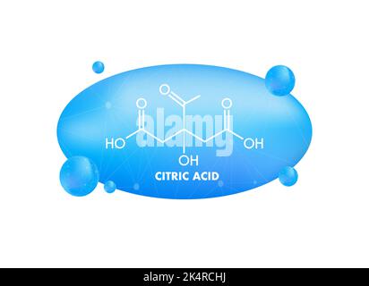 Acido citrico molecola, si trova negli agrumi, limoni e limette. Viene  utilizzato come additivo alimentare, agenti di pulizia, supplementi  nutrizionali. Strutturali Immagine e Vettoriale - Alamy