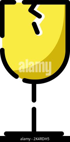 Spedizione fragile, illustrazione, vettore su sfondo bianco. Illustrazione Vettoriale