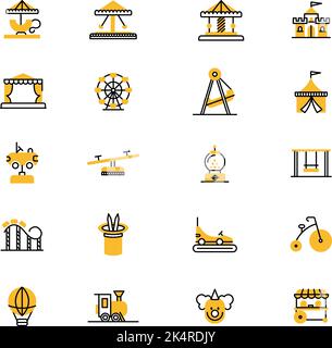Parco divertimenti, illustrazione, vettore su sfondo bianco. Illustrazione Vettoriale