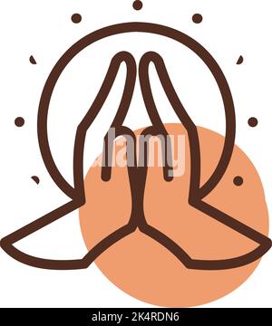 Spa preghiera, illustrazione, vettore su sfondo bianco. Illustrazione Vettoriale