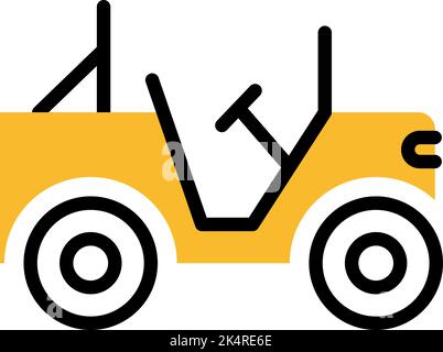 Macchina militare, illustrazione, vettore su sfondo bianco. Illustrazione Vettoriale