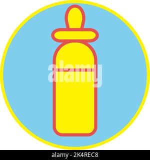 Biberon, illustrazione, vettore su sfondo bianco. Illustrazione Vettoriale