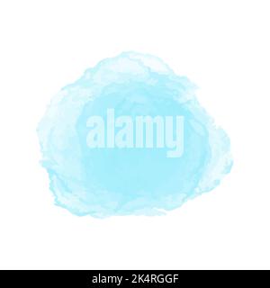 Colore blu vettore acqua disegnata a mano colorante liquido. L'acqua astratta smuds scribble drop element per il design Illustrazione Vettoriale