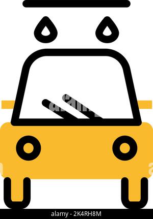 Autolavaggio, illustrazione, vettore su sfondo bianco. Illustrazione Vettoriale