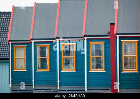 Dettagli della casa dalla città artica Longyearbyen a Svalbard, Norvegia. Foto Stock