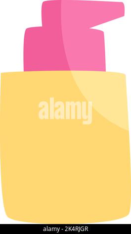 Crema cosmetica rosa, illustrazione, vettore su sfondo bianco. Illustrazione Vettoriale