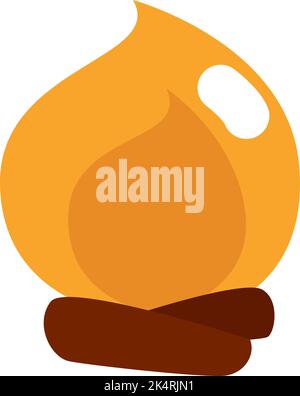 Falò serale, illustrazione, vettore su sfondo bianco. Illustrazione Vettoriale