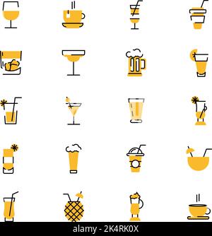 Open Bar bevande, illustrazione, vettore su uno sfondo bianco. Illustrazione Vettoriale