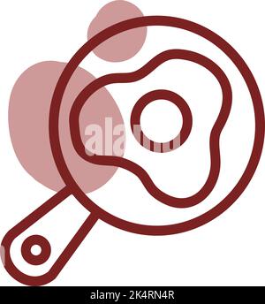 Uovo in padella, illustrazione, vettore su sfondo bianco. Illustrazione Vettoriale