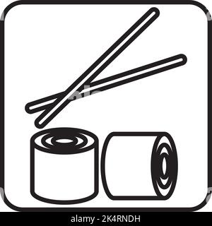 Sushi rotoli, illustrazione, vettore su sfondo bianco. Illustrazione Vettoriale
