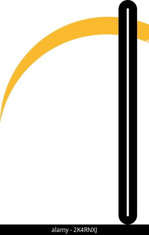 Falce da giardinaggio, illustrazione, vettore su sfondo bianco. Illustrazione Vettoriale