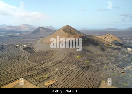 Veduta aerea di la Geria Lanzarote Foto Stock