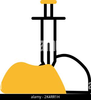 Spada in coltello, illustrazione, vettore su sfondo bianco. Illustrazione Vettoriale