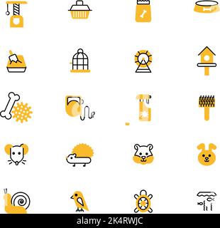 Animali domestici, illustrazione, vettore su sfondo bianco. Illustrazione Vettoriale