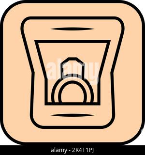 Anello di proposta, illustrazione, vettore su sfondo bianco. Illustrazione Vettoriale