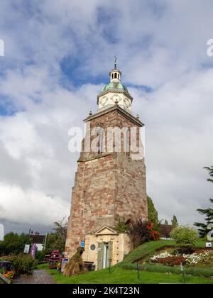 Il Pepperpot, un residuo di una chiesa del 13th ° secolo, Upton upon Severn, Worcestershire, Regno Unito; ora ospita il Centro informazioni turistiche e patrimonio Foto Stock