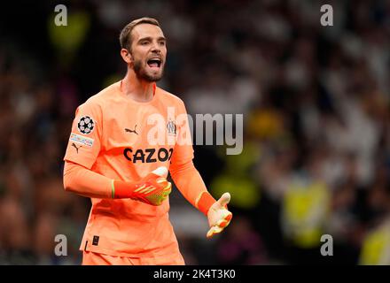 Il portiere di Marsiglia Pau Lopez durante la partita UEFA Champions League Group D allo stadio Tottenham Hotspur di Londra. Data immagine: Mercoledì 7 settembre 2022. Foto Stock