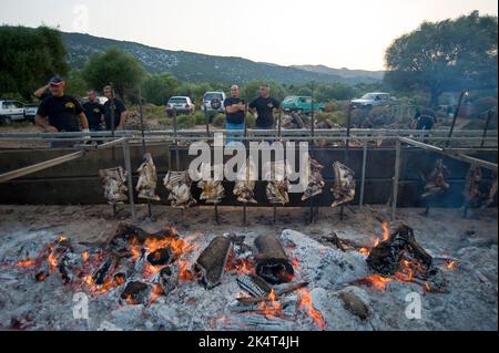 Festa della Capra, Sagra della capra, Baunei, San Pietro, Golgo, Ogliastra, Sardegna, Italia, Foto Stock