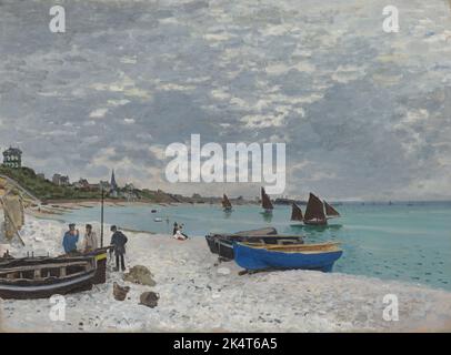 La spiaggia di Sainte-Adresse. Oscar-Claude Monet Foto Stock