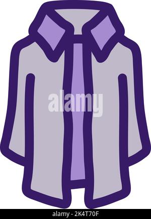 Camicia con bottoni viola, illustrazione, vettore su sfondo bianco. Illustrazione Vettoriale