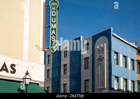 Charleston, South Carolina, USA case lungo la batteria al mattino. Foto Stock