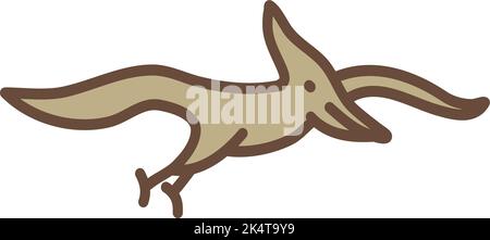 Dinosauro volante, illustrazione, vettore su sfondo bianco. Illustrazione Vettoriale